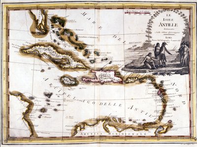 A karibi szigetcsoport egy 1798-as atlasz alapján. alkotó: Unknown artist