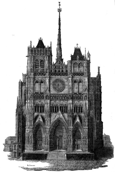 Az Amiens-i katedrális a XIX. alkotó: Unknown artist