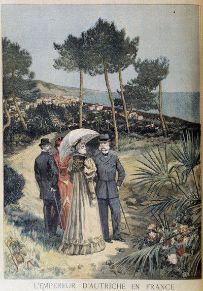 Ausztria császára Franciaországban (Ferenc József császári házaspár és Osztrák Erzsébet (Sissi) látogatása a francia riviérán) - a Le Petite Journal 1894.03.19. alkotó: Unknown artist