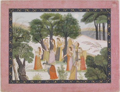A gópik Krsnát keresnek a <em>Bhagavata Puránából</em> alkotó: Unknown artist