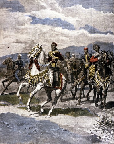 Etiópia királya, Menelik II (1844-1913). Beteg. az olasz sajtó. alkotó: Unknown artist