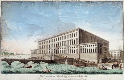 A svéd király palotája Stockholmban - metszet alkotó: Unknown artist