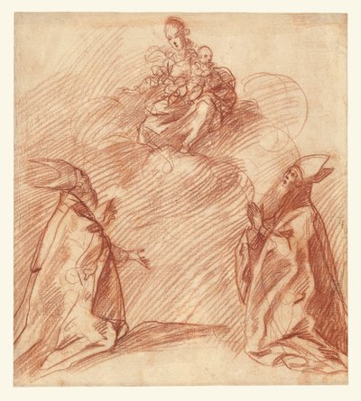 A Szűzanya és a Gyermek megjelenése két püspöknek alkotó: Unknown artist