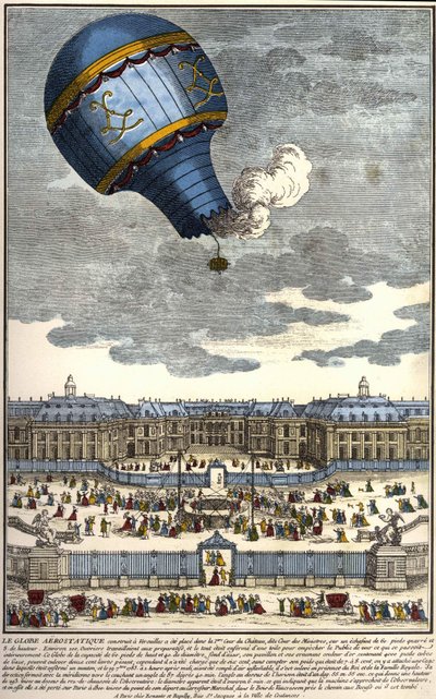 Az 1783-ban Versailles-ban épített aerosztatikus földgömb. alkotó: Unknown artist
