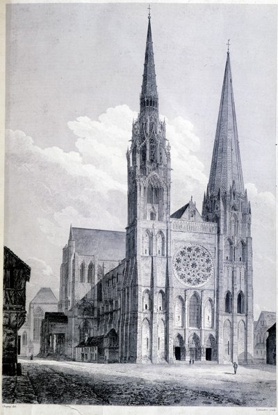 A Chartres-i katedrális - metszet alkotó: Unknown artist