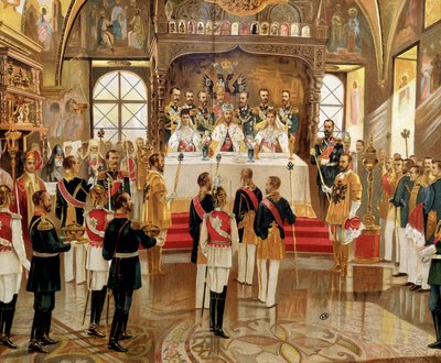 Miklós cár (1868-1918) megkoronázása Moszkvában, Oroszországban alkotó: Unknown artist