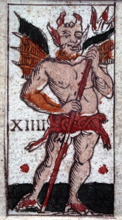Az ördög. 18. századi tarot játék. Milánó alkotó: Unknown artist
