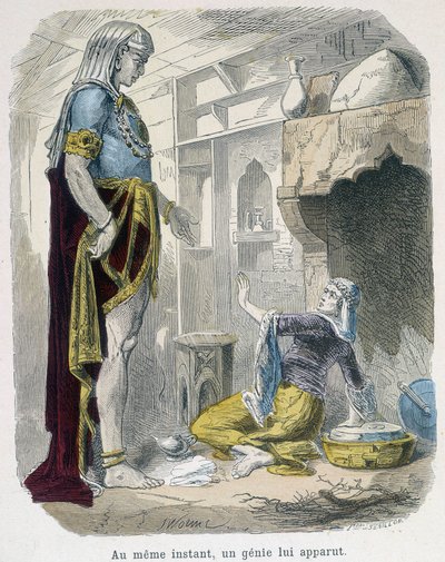 A zseni a lámpából – Bondet „Az ezeregy éjszaka” című kötetében, szerk. Guerin alkotó: Unknown artist