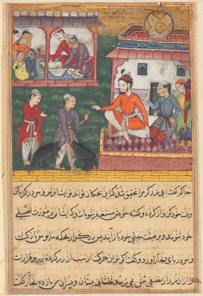 Az ötvös ítélkezett; a medvekölykök, akiket az asztalos tanított, mintha a fiai lennének, egy Tuti-namából (Papagáj meséi): Harmadik éjszaka alkotó: Unknown artist