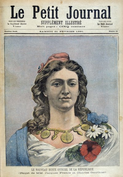 A Köztársaság új hivatalos mellszobra (Marianne) – az 1891.02.21-i „” Le Petite Journal”-ban alkotó: Unknown artist