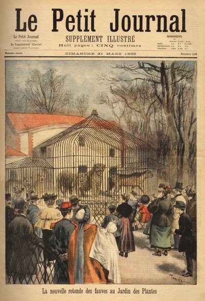 A vadállatok új rotundája a párizsi növények kertjében. Metszet a „” Le petit Journal”-ban, 1895.03.31. Selva gyűjteménye. alkotó: Unknown artist