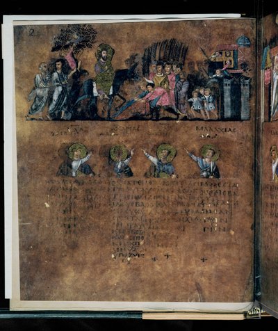 A bíborszínű Codex Rossanensis, 6. század (kézirat) alkotó: Unknown artist