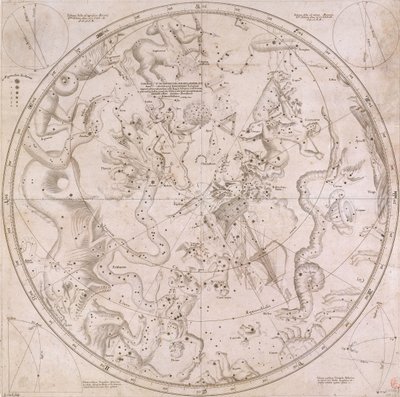 A fő állócsillagok jobbra felszállása és deklinációja mindkét féltekén az 1678. évre vonatkozóan alkotó: Unknown artist