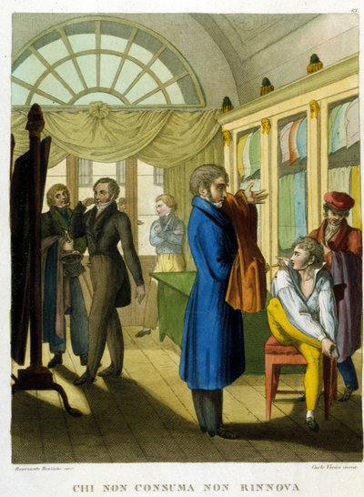 A mondás: „Aki nem fogyaszt, nem újul meg” Illusztráció egy 18. századi közmondásgyűjteményből alkotó: Unknown artist