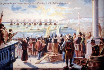 A cadicei Kolumbusz Kristóf második távozása 1493.09.25-én. alkotó: Unknown artist