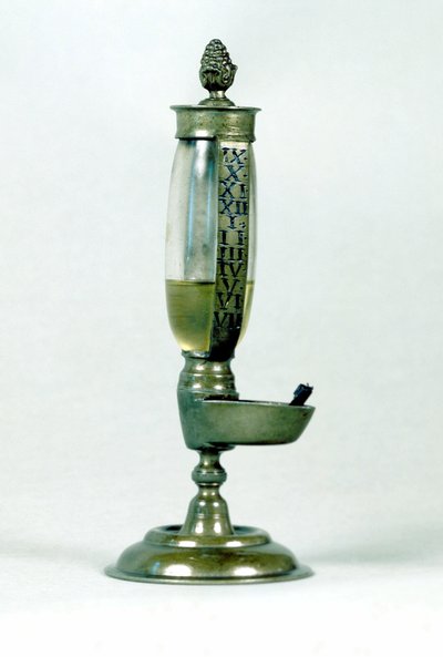 Időmérés: 18. századi olajóra. alkotó: Unknown artist