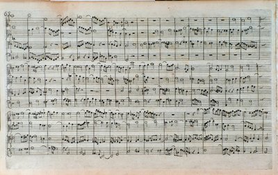 Johann Sebastian Bach A fúga művészete, az utolsó és még nem teljes fúga kottájának címlapja alkotó: Unknown artist