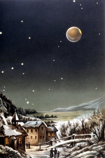 Teljes holdfogyatkozás. 19. századi illusztráció alkotó: Unknown artist