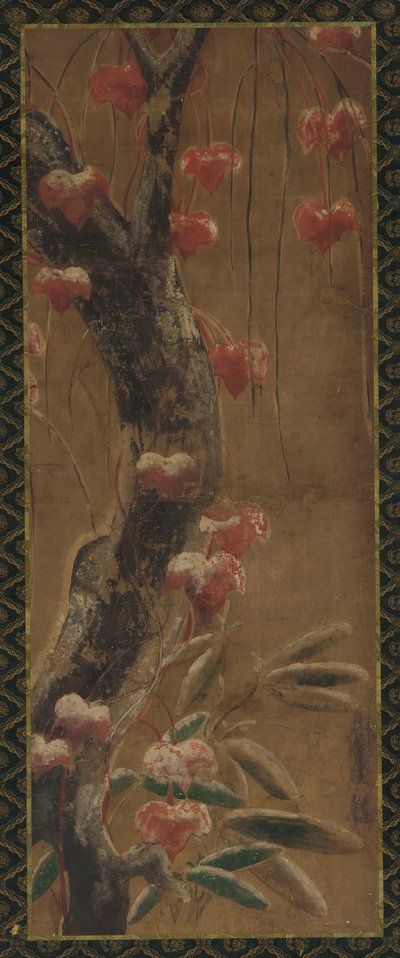 Fa, őszi szőlő és hó alkotó: Unknown artist