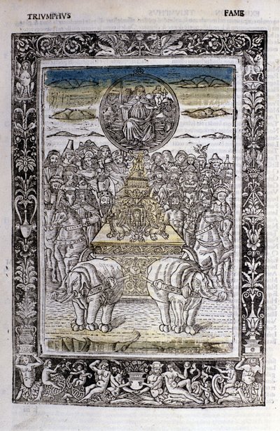 Francesco Petrarca (Petrarca) hírnevének diadala. Miniatűrök sd. Bibl. Trivulziana, Milánó. alkotó: Unknown artist
