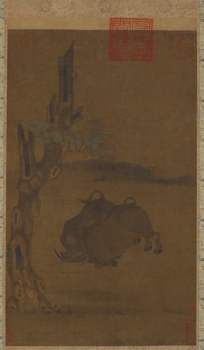 Két harci vízi bivaly alkotó: Unknown artist