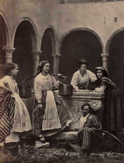 Untitled (Műfajjelenet négy nővel és egy férfival) alkotó: Unknown artist