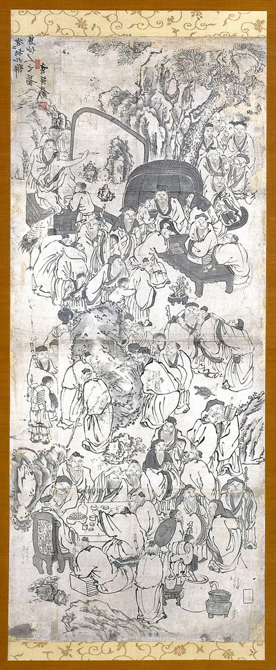 Névtelen vázlat 100 öregről (tintával papíron) alkotó: Unknown artist