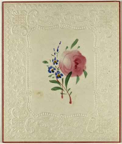 Cím nélkül Valentine (Nagy rózsaszín és kis kék virágok) alkotó: Unknown artist