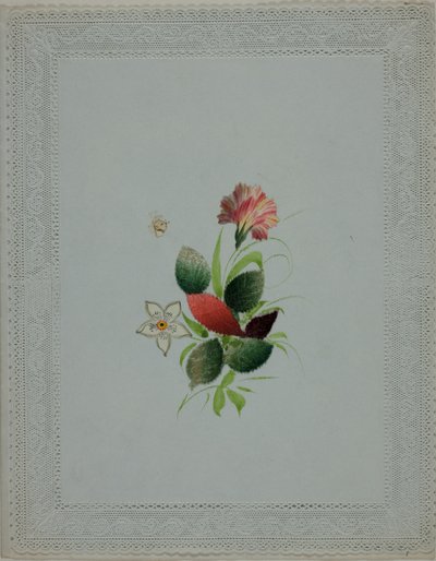 Cím nélkül Valentine (Rózsaszín és fehér virágok) alkotó: Unknown artist