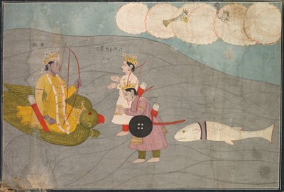 Vanasura fiai beküldik Krishnának: Jelenet Krishna Lila Aniruddha Usha szekciójából alkotó: Unknown artist