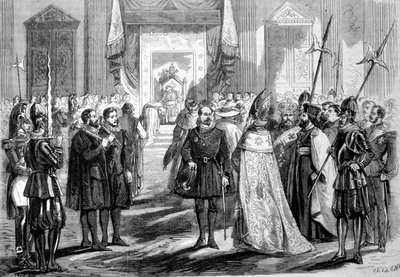 Vatikáni Zsinat I. Róma. A pápa audienciát ad a zsinat atyjának. 1869 alkotó: Unknown artist