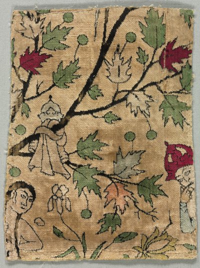 Bársonytöredék, Khusrau Shirin fürdését látja alkotó: Unknown artist