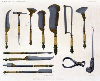 Venerie deszka: 16. századi furnérkészlet. Lacroix: „A középkor és a reneszánsz” című művében. alkotó: Unknown artist