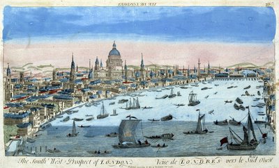 Kilátás Londonra és a Temzére, délnyugatra - optikai nézet alkotó: Unknown artist