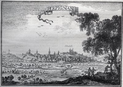 Perpignan kilátása a 17. században - Perpignan kilátása a 17. században - alkotó: Unknown artist