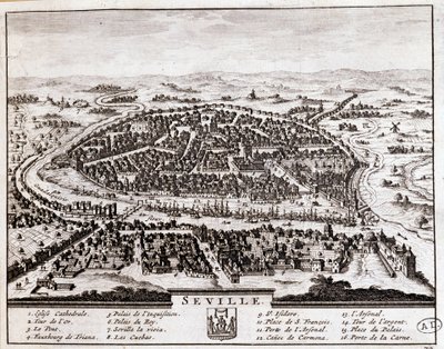 Sevilla kilátása alkotó: Unknown artist