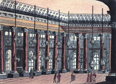 Kilátás a Schonbrunni kastély dísztermére, az osztrák császári család egykori rezidenciájára, metszet 1820-ból alkotó: Unknown artist