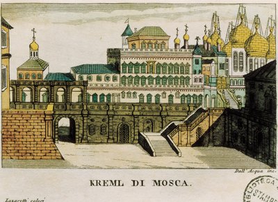 Georg Reinbeck Kreml, Moszkva, orosz kilátás Szentpétervárról Németországba utazásaiból, nyomtatás alkotó: Unknown artist