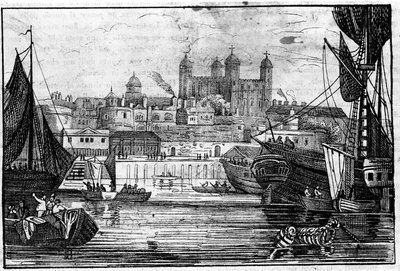 Kilátás a londoni Towerre és a Temzére a 18. század végén Metszet alkotó: Unknown artist