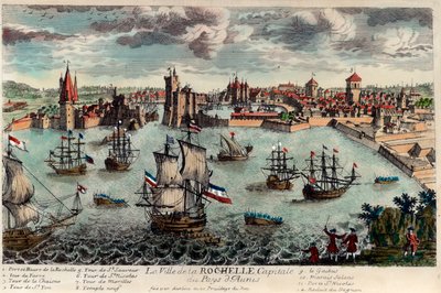 Kilátás a városra és La Rochelle kikötőjére, Franciaország (Charente Maritime alkotó: Unknown artist