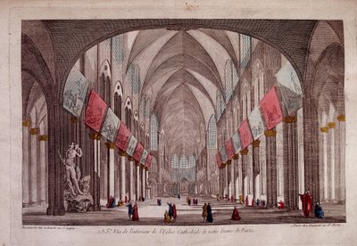Kilátás a Notre-Dame de Paris belsejére - optikai nézet alkotó: Unknown artist