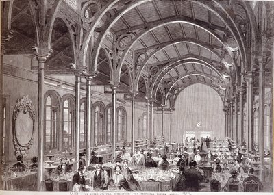 Kilátás a fő étteremre az 1862-es londoni nemzetközi kiállításon. alkotó: Unknown artist