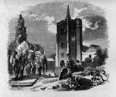 Kilátás Ugo Foscolo (1778-1827) olasz költő és drámaíró sírjára a londoni Chiswick temetőben. századi metszet alkotó: Unknown artist
