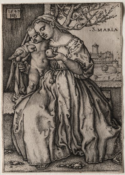 Szűz és gyermek papagájjal alkotó: Unknown artist