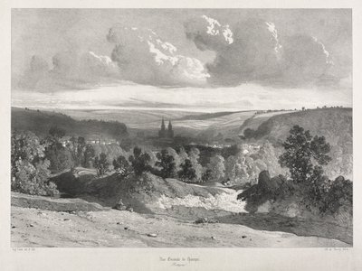 Festői és romantikus utazások az ókori Franciaországban. Bretagne: Quimper általános képe alkotó: Unknown artist