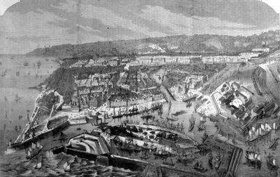 Vue du port du Havre.1868 Metszet a XIX. alkotó: Unknown artist