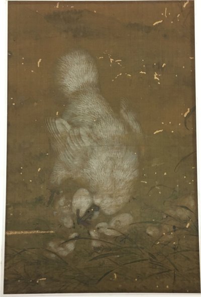 Fehér tyúk és csibék alkotó: Unknown artist