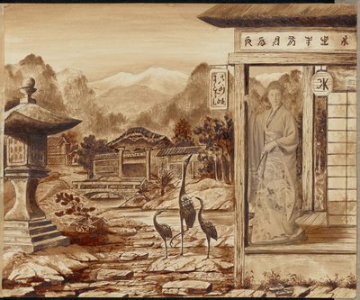 [Nő japán környezetben] alkotó: Unknown artist