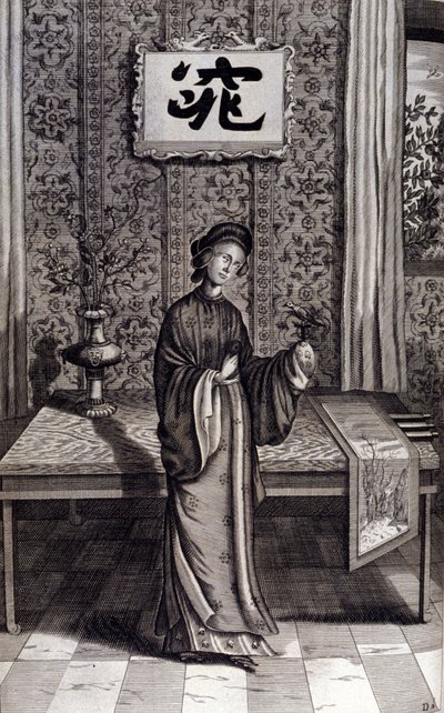 A kínai nemesség nője. Athanasius Kircher (1601-1680), jezsuita, orientalista és német tudós „De China Monumenta” című műve, Amszterdam 1667. alkotó: Unknown artist