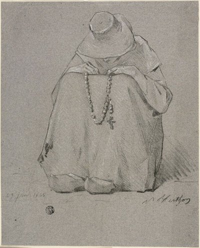 Nő rózsafüzérrel alkotó: Unknown artist